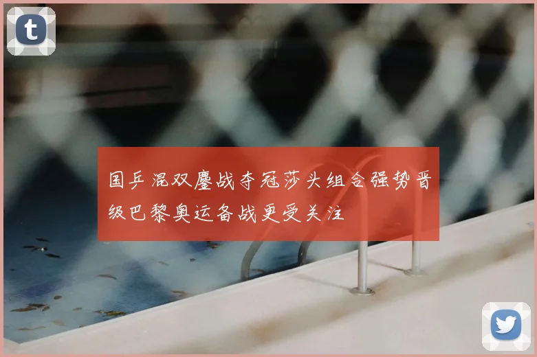 国乒混双鏖战夺冠莎头组合强势晋级巴黎奥运备战更受关注